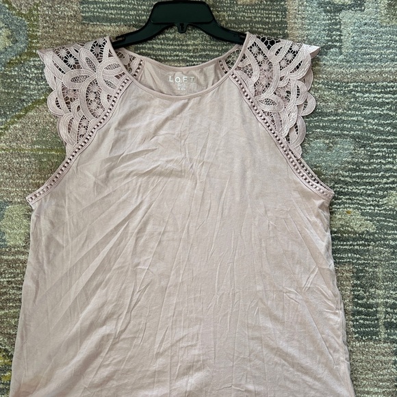 LOFT Pink Blouse with Elegant Lace Sleeves - Picture 1 of 8